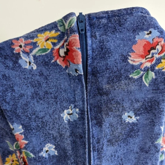 Vintage 90s Y2K Blue Floral Mini Skirt Women  Large - Picture 6 of 6